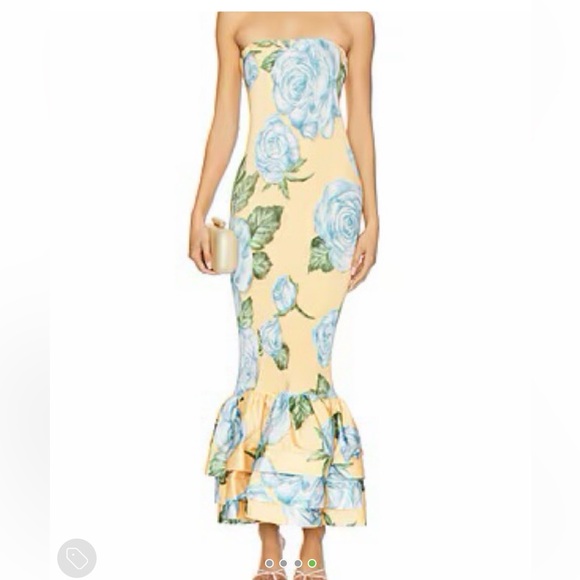 L’IDEE REVOLVE Floral Dress in Blue and yellow - Picture 2 of 2